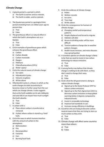 Climate Change Quiz