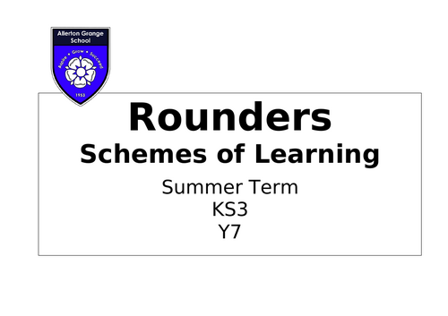 KS3 Rounders Scheme of Work 2024