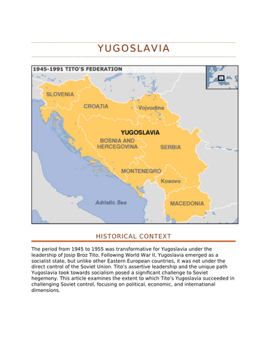 Revision - Tito's Yugoslavia