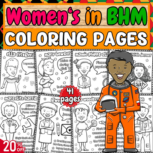 Women's Black history month coloring pages | famous womens in Black history k-12