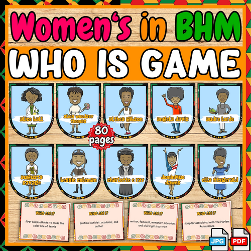 Women's-black history month Bulletin board | famous womens who is game posters