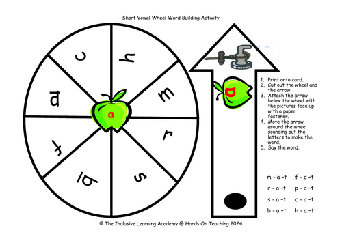 Hands on Teaching Short Vowel Building Activity