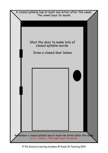 Hands on Teaching Short Vowel Door Activity