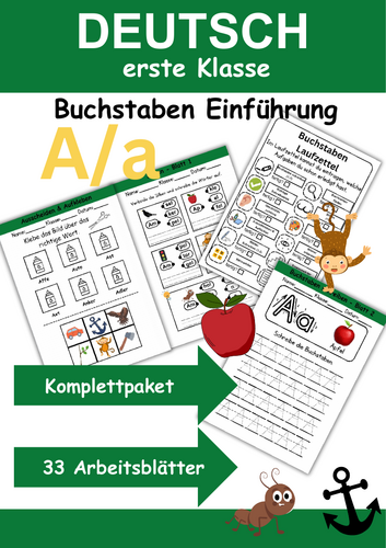 Letter Introduction 1st Grade - Letter A/a - Basic Writing