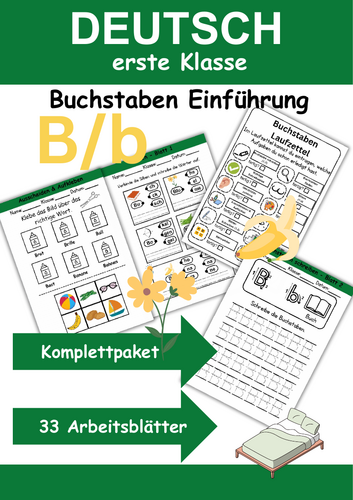 Letter Introduction 1st Grade - Letter B/b - Basic Writing