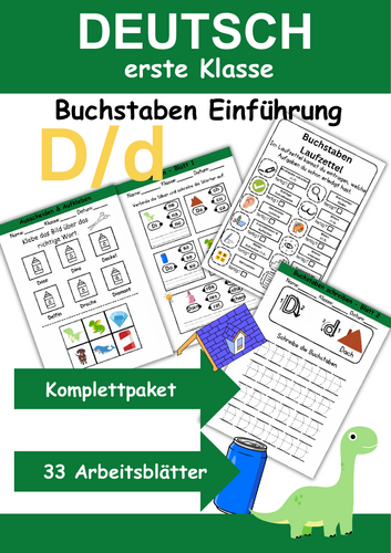 Letter Introduction 1st Grade - Letter D/d - Basic Writing