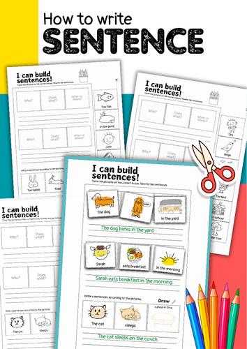 Sentence Building | Writing Complete Sentences | Sentence Structure | ESL Grammar Worksheet