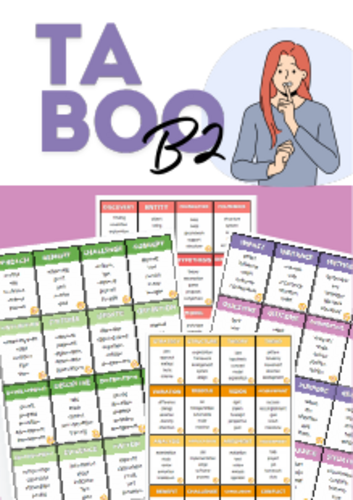 Taboo speaking game for upper intermediate students. B2 level.