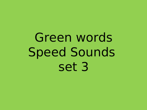 Read Write Inc Set 3- Green word cards PowerPoint