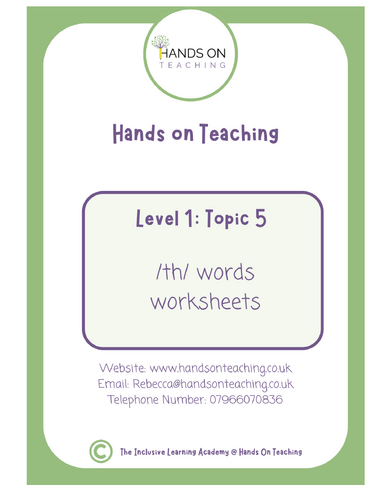 Hands on Teaching /ch/ Worksheets
