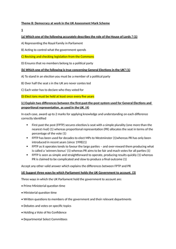 Edexcel Citizenship Theme B Assessment