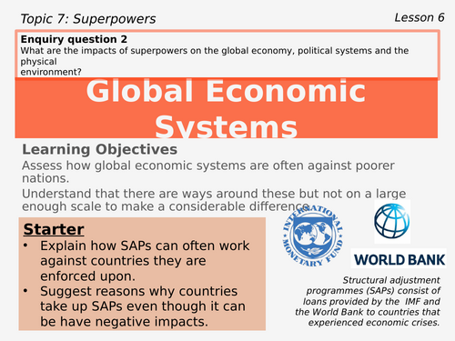 6 – Global Economic Systems (Superpowers, Edexcel, Pearson, A level, 9GEO)