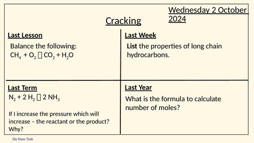 C9.4 Cracking Crude oil Lesson 3 | Teaching Resources