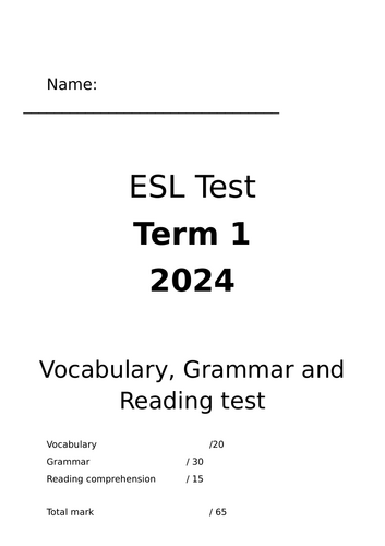 ESL test 1 - school and time phrases