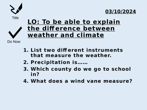 Key Stage 3, Weather or Climate