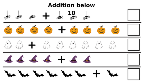 EYFS/Year 1: Halloween addition below 10 **editable**