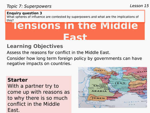 15 – Tensions in the Middle East (Superpowers, Edexcel, Pearson, A level, 9GEO)