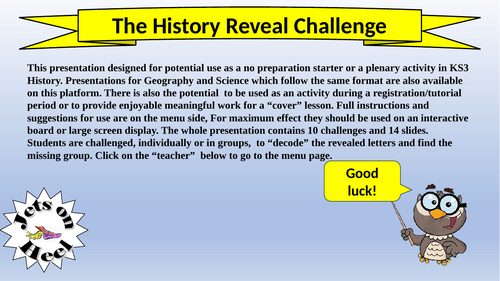 The History Reveal Challenge