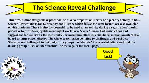 The Science Reveal Challenge | Teaching Resources
