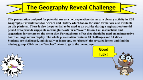 The Geography Reveal Challenge