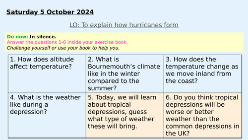 Key Stage 3, Tropical Storms, Hurricanes, Hurricane Helene, Hurricane Maria