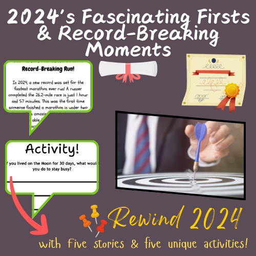 Fascinating Firsts & Records of 2024: Rewind Workbook for Kids