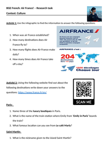 French: Air France research task