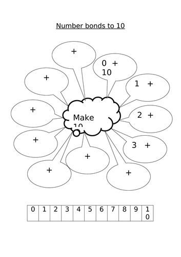 Number bonds to 5,6,7,8,9,10 and 20