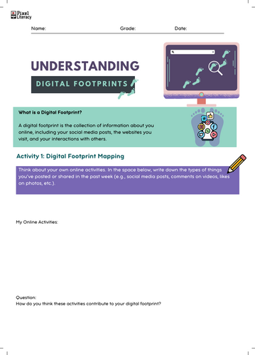 Understanding Digital Footprints Worksheet