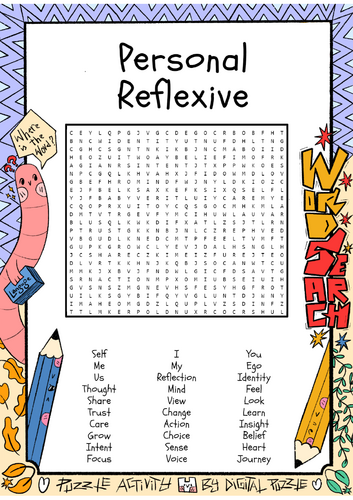 Personal Reflexive Word Search Puzzle Worksheet Activity