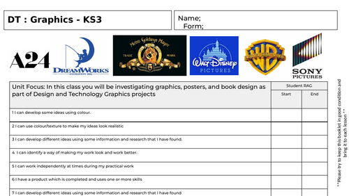 DT Graphics Booklet Cover Print Design Technology