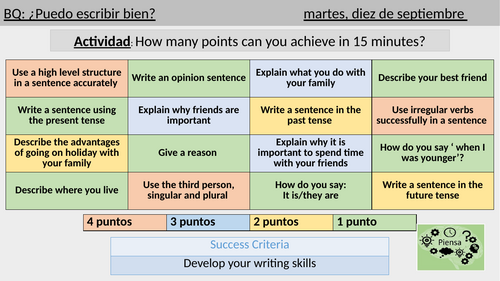 Family and Friends Writing and Translation Lesson