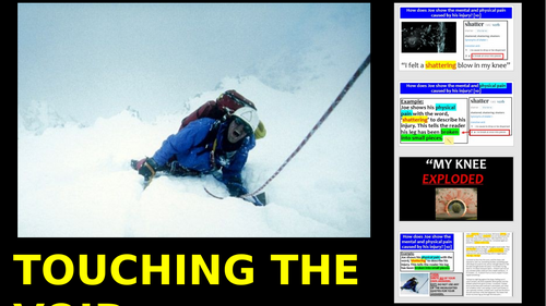 TOUCHING THE VOID - Language & Evaluation questions (GCSE English Language)