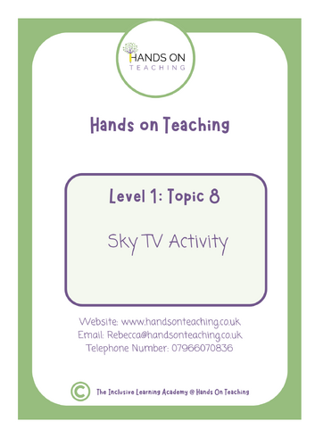 Sky TV Word Building Activity