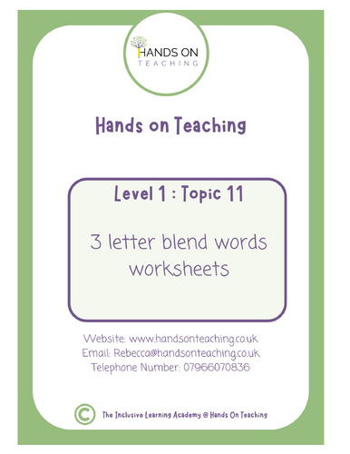 Multisensory 3 Letter Blends Worksheets