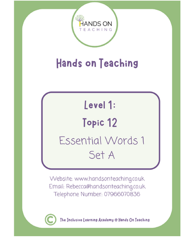 Essential Words 1 Set A Worksheets