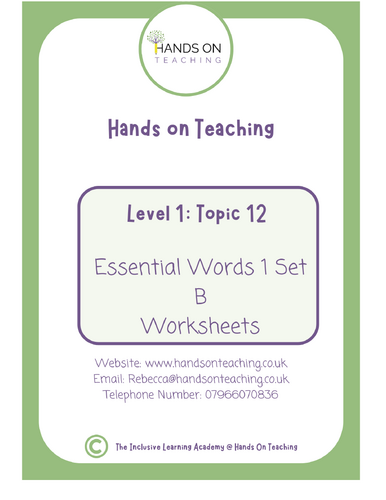 Essential Words 1 Set B Worksheets