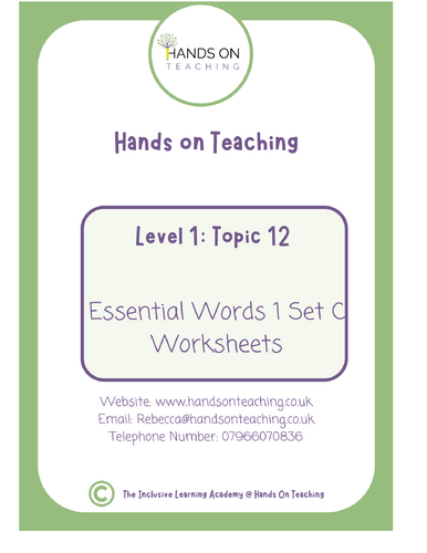 Essential Words 1 Set C Worksheets
