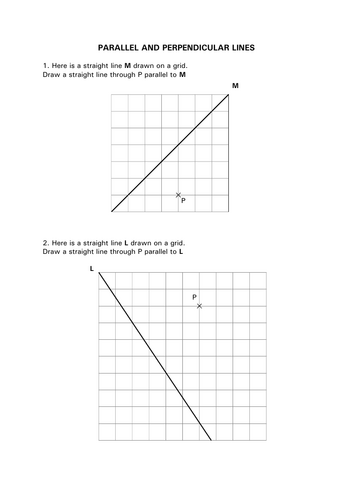 Parallel and perpendicular lines on a grid