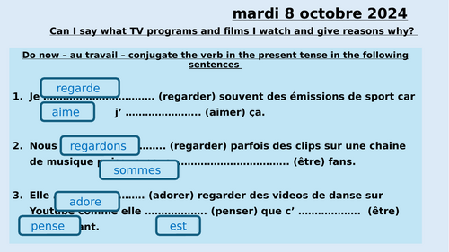 Qu'est-ce que tu regardes - Edexcel GCSE French 2024