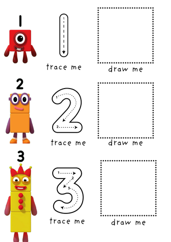 Numberblocks - Trace it, Draw it