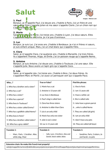 Year 7 term 1 Revision French