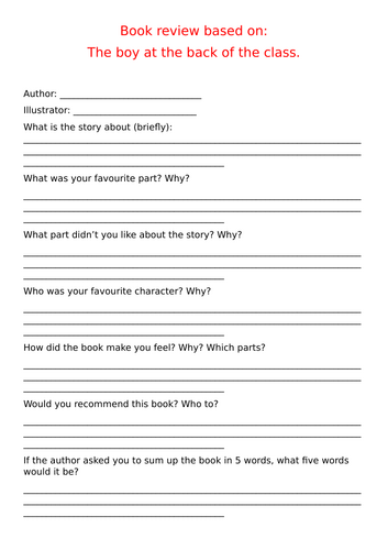 Book review template