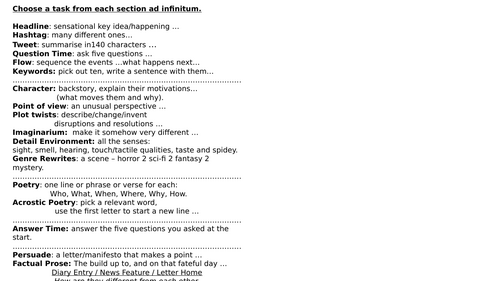 KS3 Black History - Literature and tasks