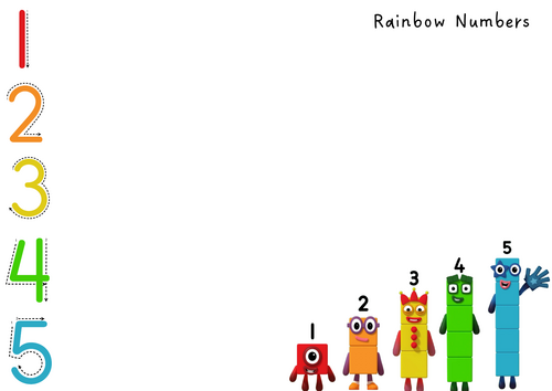 Numberblock Rainbow Writing