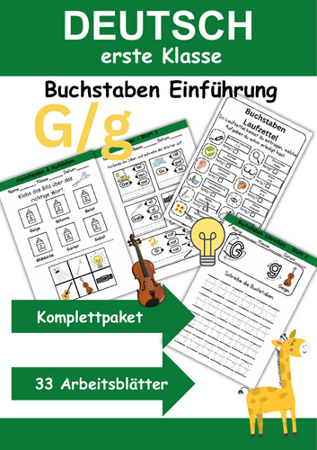 Letter Introduction 1st Grade - Letter G/g - Basic Writing