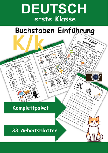 Letter Introduction 1st Grade - Letter K/k - Basic Writing