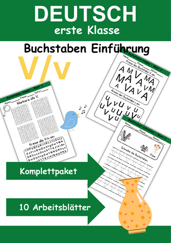 Letter Introduction 1st Grade - Letter V/v - Basic Writing