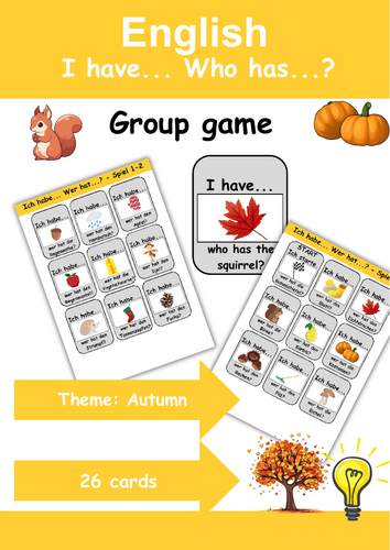 I Have, Who Has? Cardgame theme: Autumn