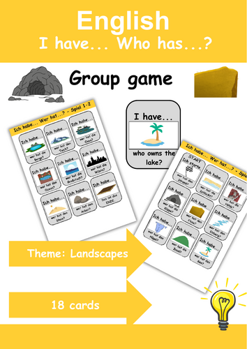 I Have, Who Has? Cardgame theme: landscapes